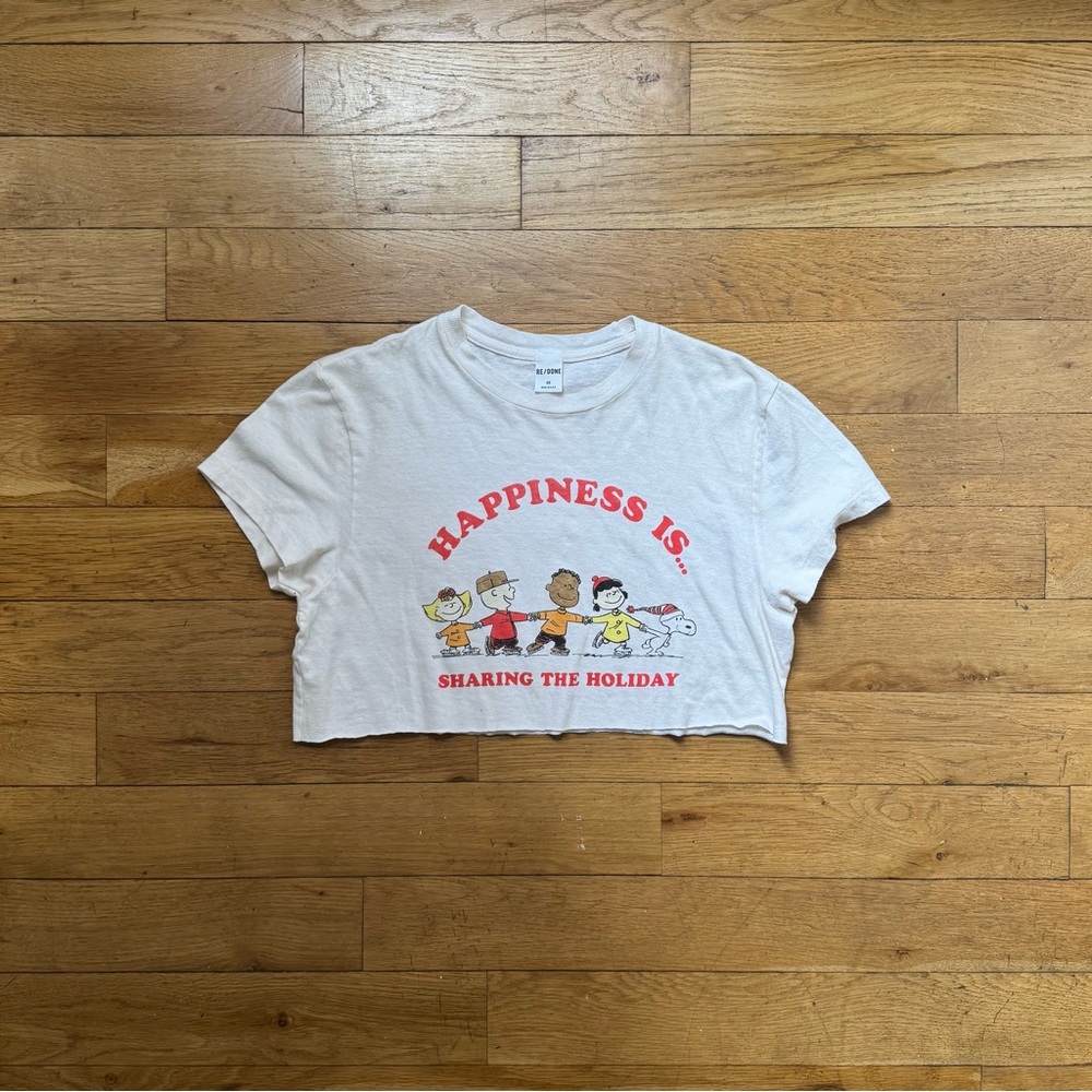 NWOT Re/Done x Peanuts cropped t-shirt (size: XS)